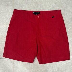 Travis Mathew Bold Red Flat Front 34 tech men’s lightweight shorts A08